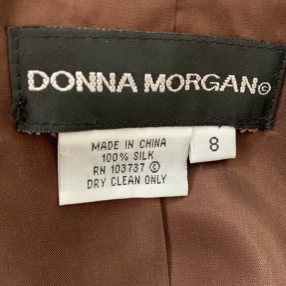 Vintage Donna Morgan Sz 8 Pure Silk Suit Skirt w/ Blazer Jacket Set Polka Dot - Picture 8 of 8